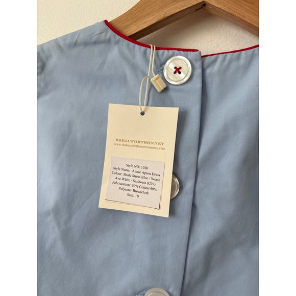 The Beaufort Bonnet Company Annie Apron Dress – Beale Street Blue – Size 10 - Picture 4 of 4